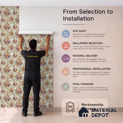23849 | Grey Fern Vine Floral Wallpaper - 10 Meter x 21 Inches, 57.41 Sq. Ft. (Min. 15% Wastage)