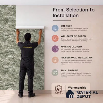 23872 | 10 Meter x 21 Inches Brick Look Wallpaper - 57.41 Sq. Ft. | Minimum 15% wastage during installation