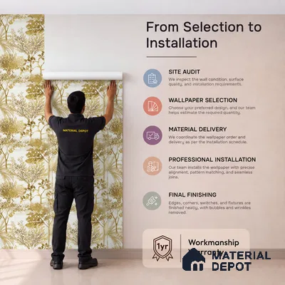 9018 | 10 Meter x 21 Inch  Tropical Look Wallpaper - 57 Sq. Ft. | Minimum 15% wastage during installation