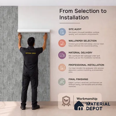 74044-3 | Cool Grey Weathered Plaster Patterned Wallpaper - 5 Meter x 42 Inch, 57.41 Sq. Ft. (Min. 15% Wastage)