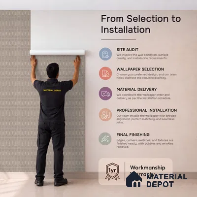 74040-4 | Warm Taupe Basketweave Dot Patterned Wallpaper - 5 Meter x 42 Inch, 57.41 Sq. Ft. (Min. 15% Wastage)