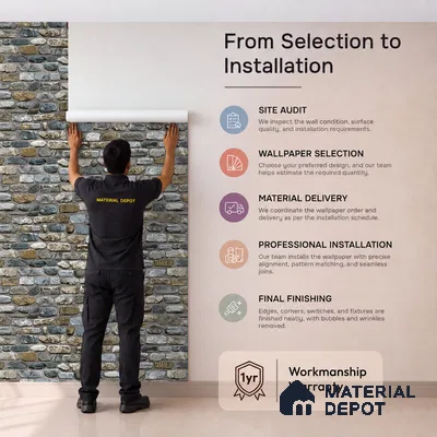 74047-1 | 5 Meter x 42 Inch 74047 Brick Look Wallpaper - 57.41 Sq. Ft. | Minimum 15% wastage during installation