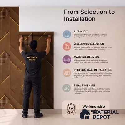 WK160-03 | Brown Panel Facet Patterned Wallpaper - 10 Meter x 21 Inches, 57.37 Sq. Ft. (Min. 15% Wastage)