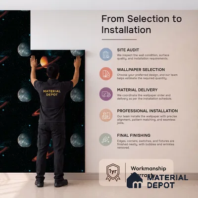 5164-1 | 4 Meter x 42 Inches Space Look Wallpaper - 45.94 Sq. Ft. | Minimum 15% wastage during installation