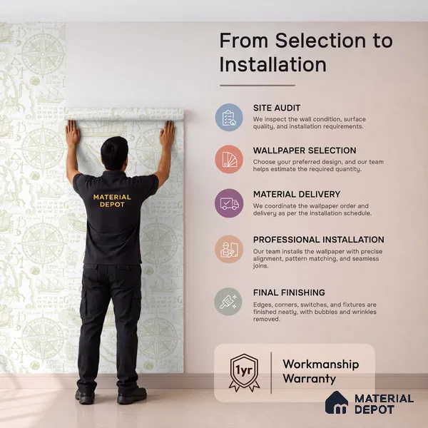 5163-1 | 4 Meter x 42 Inches Map Look Wallpaper - 45.94 Sq. Ft. | Minimum 15% wastage during installation