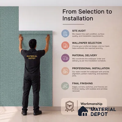 88673-7 | 5 Meter x 42 Inches Fabric Look Wallpaper - 57 Sq. Ft. | Minimum 10% wastage during installation