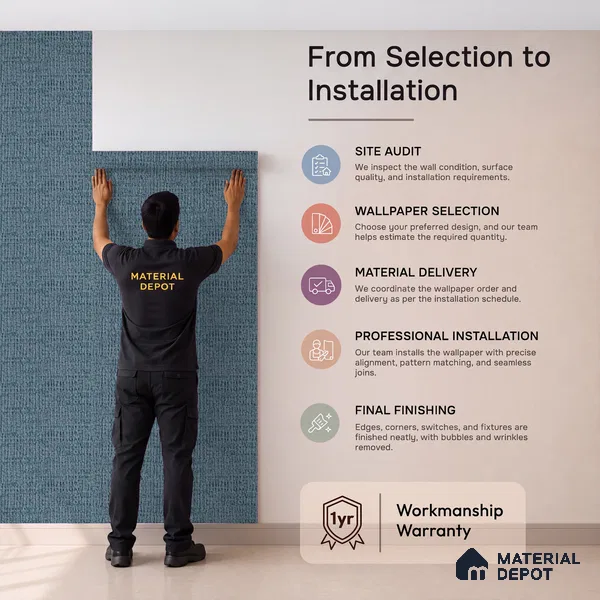 88673-8 | 5 Meter x 42 Inches Fabric Look Wallpaper - 57 Sq. Ft. | Minimum 10% wastage during installation