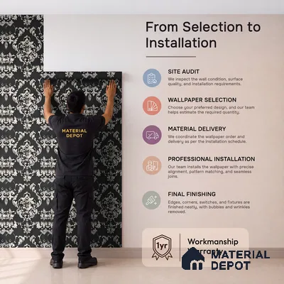 81372-3 | 5 Meter x 42 Inches Damask Look Wallpaper - 57 Sq. Ft.  | Minimum 15% wastage during installation