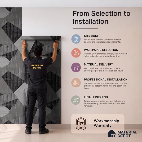 WK160-21 | Charcoal Grey Faceted Triangle Block Patterned Wallpaper - 10 Meter x 21 Inches, 57.37 Sq. Ft. (Min. 15% Wastage)