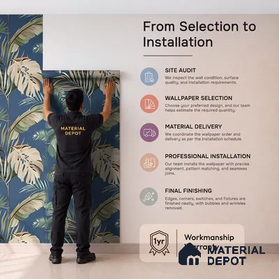 WK160-40 | 10 Meter x 21 Inches Tropical Look Wallpaper - 57.37 Sq. Ft. | Minimum 15% wastage during installation