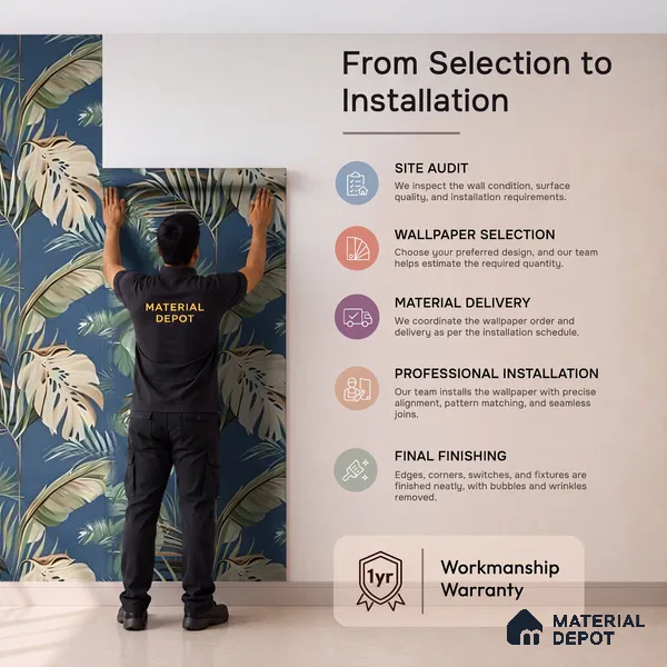 WK160-40 | 10 Meter x 21 Inches Tropical Look Wallpaper - 57.37 Sq. Ft. | Minimum 15% wastage during installation