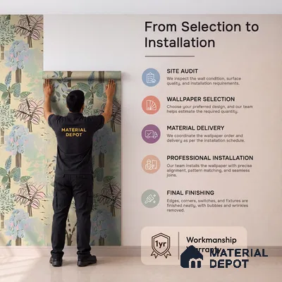WK160-51 | 10 Meter x 21 Inches Tropical Look Wallpaper - 57.37 Sq. Ft. | Minimum 15% wastage during installation