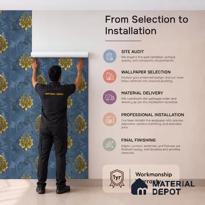 170-43 | 9.6 Meter x 20.87 Inches Damask Look Wallpaper - 54.77 Sq. Ft. | Minimum 15% wastage during installation