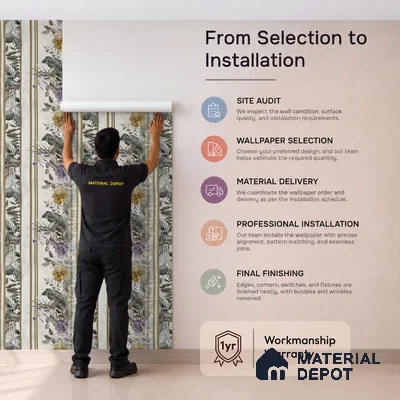 170-29 | Grey Bouquet Stripe Floral Wallpaper - 9.6 Meter x 20.87 Inches, 54.77 Sq. Ft. (Min. 15% Wastage)