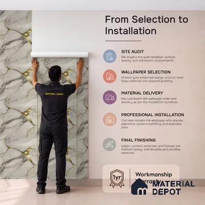 170-46 | 9.6 Meter x 20.87 Inches Marble Look Wallpaper - 54.77 Sq. Ft. | Minimum 10% wastage during installation