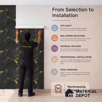 170-48 | 9.6 Meter x 20.87 Inches Marble Look Wallpaper - 54.77 Sq. Ft. | Minimum 10% wastage during installation