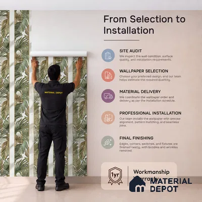 170-12 | Green Banana Panel Floral Wallpaper - 9.6 Meter x 20.87 Inches, 54.77 Sq. Ft. (Min. 15% Wastage)