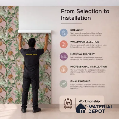 170-35 | Pink Butterfly Garden Floral Wallpaper - 9.6 Meter x 20.87 Inches, 54.77 Sq. Ft. (Min. 15% Wastage)