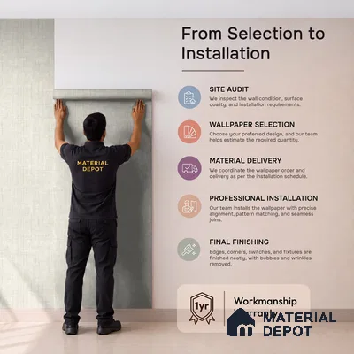 81379-4 | 5 Meter x 42 Inches Fabric Look Wallpaper - 57 Sq. Ft.  | Minimum 10% wastage during installation