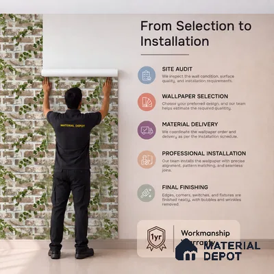 WP-1430 | 9.5 Meter x 21 Inches Brick Look Wallpaper - 54 Sq. Ft.  | Minimum 15% wastage during installation