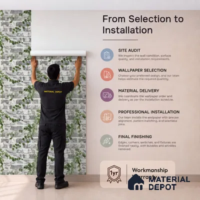 WP-1431 | 9.5 Meter x 21 Inches Brick Look Wallpaper - 54 Sq. Ft. | Minimum 15% wastage during installation