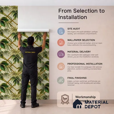 WP-1410 | 9.5 Meter x 21 Inches Tropical Look Wallpaper - 54 Sq. Ft.  | Minimum 15% wastage during installation