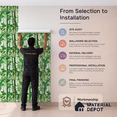 WP-1418 | 9.5 Meter x 21 Inches Tropical Look Wallpaper - 54 Sq. Ft.  | Minimum 15% wastage during installation