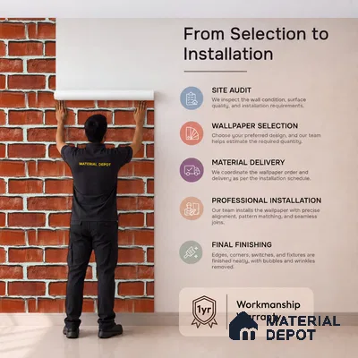 WP-1444 | 9.5 Meter x 21 Inches Brick Look Wallpaper - 54 Sq. Ft.  | Minimum 15% wastage during installation