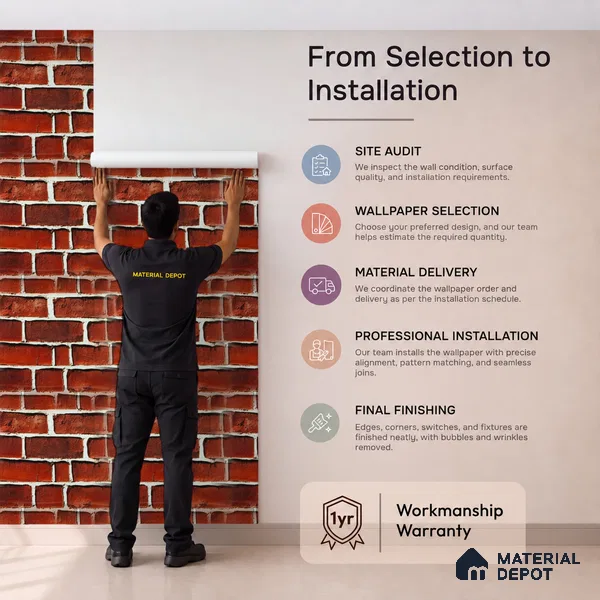 WP-1445 | 9.5 Meter x 21 Inches Brick Look Wallpaper - 54 Sq. Ft.  | Minimum 15% wastage during installation