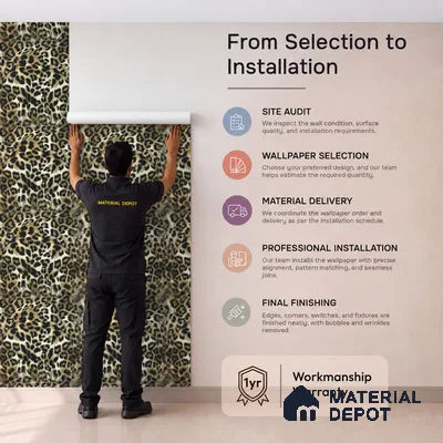 WP-1447 | Brown Leopard Print Patterned Wallpaper - 9.5 Meter x 21 Inches, 54 Sq. Ft. (Min. 15% Wastage)