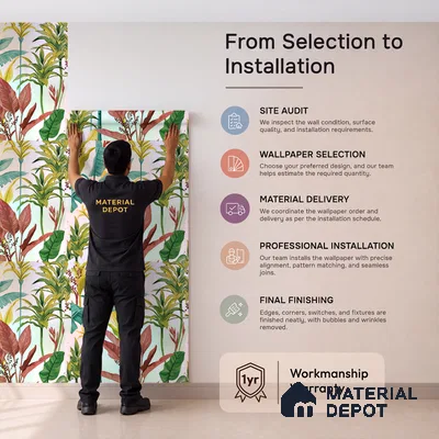 8009 | Multicolor Tropical Banana Leaf Floral Wallpaper - 10 Meter x 21 Inches, 57.41 Sq. Ft.