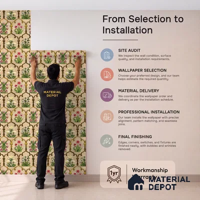 8049 | Tan Flower Trellis Floral Wallpaper - 10 Meter x 21 Inches, 57.41 Sq. Ft.