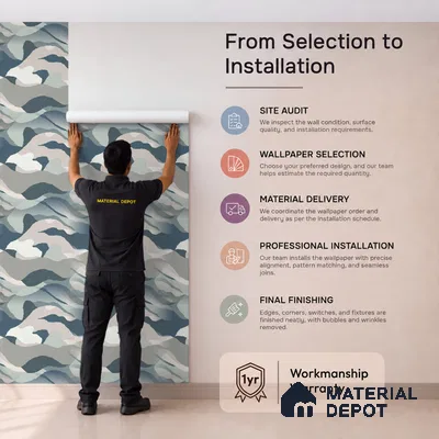 51244001 | Blue & Grey Abstract Patterned Wallpaper - 10 Meter x 21 Inch, 57 Sq. Ft.