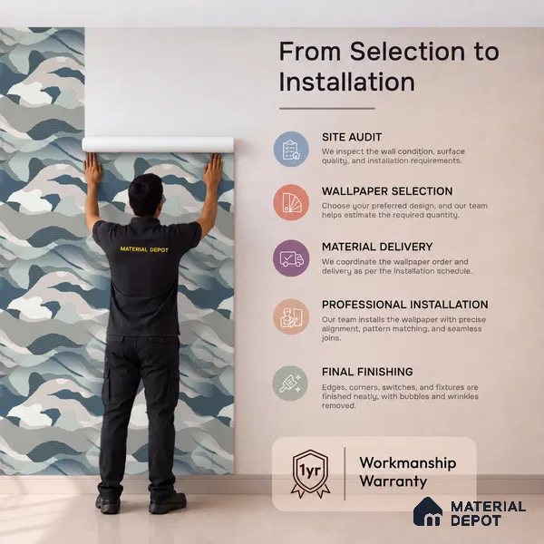 51244001 | Blue & Grey Abstract Patterned Wallpaper - 10 Meter x 21 Inch, 57 Sq. Ft.
