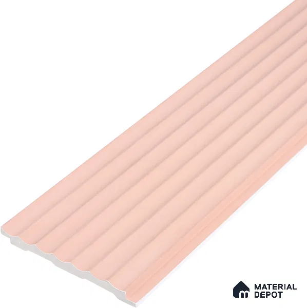 Pink Plain Colour Louver PN 00625 8 ft x 4 inch Charcoal Panel - 11 mm | Suitable for Feature Wall, TV Unit & Living Room | Width is Subjected to 5% Variation