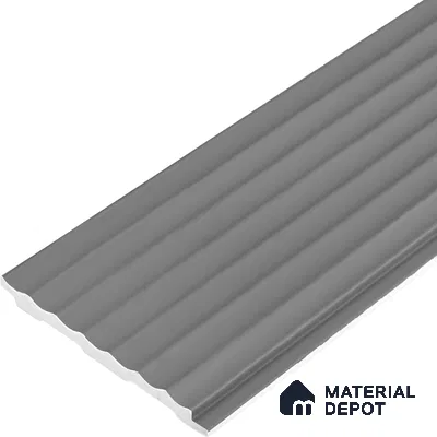 Grey Plain Colour Louver PN 00626 8 ft x 4 inch Charcoal Panel - 11 mm | Suitable for Feature Wall, TV Unit & Living Room | Width is Subjected to 5% Variation