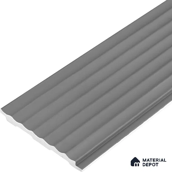 Grey Plain Colour Louver PN 00626 8 ft x 4 inch Charcoal Panel - 11 mm | Suitable for Feature Wall, TV Unit & Living Room | Width is Subjected to 5% Variation