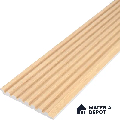 Brown Wooden Louver PN 03398 9.5 ft x 4.8 inch Charcoal Panel - 11 mm | Suitable for Feature Wall, TV Unit & Living Room | Width is Subjected to 5% Variation