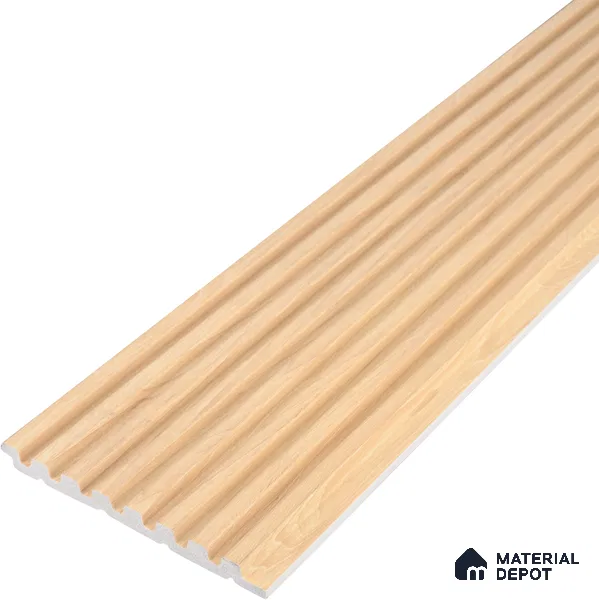 Brown Wooden Louver PN 03398 9.5 ft x 4.8 inch Charcoal Panel - 11 mm | Suitable for Feature Wall, TV Unit & Living Room | Width is Subjected to 5% Variation