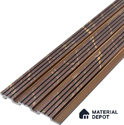 PN 07464 Marble Look Louver 8 ft x 0.4 ft Texture Finish  - 10 mm | Suitable for Feature Wall, TV Unit & Living Room
