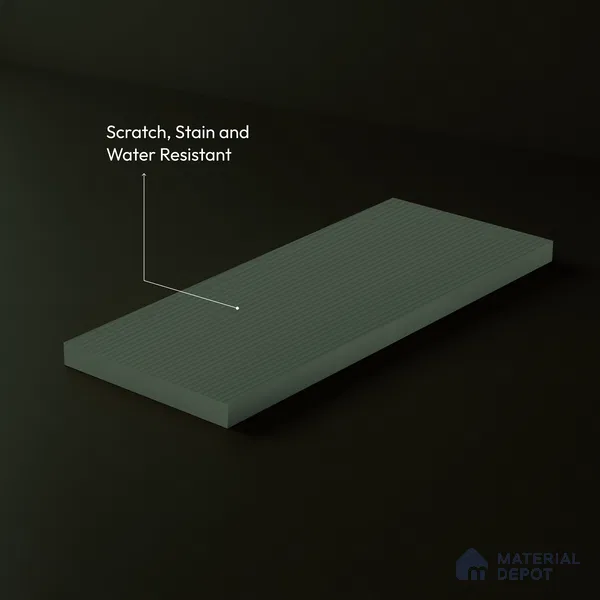 Fluted Solid Color Look LM 23471 Satin Olive 8 ft x 4 ft Micro Fluted Finish Decorative Laminate - 1 mm | Suitable for TV Unit, Wardrobe, Kitchen Cabinets