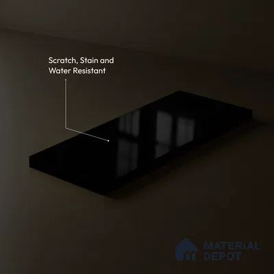 LM 23484 (HG 405) Deep Black 8 ft x 4 ft High Gloss Finish Decorative Laminate - 1 mm | Suitable for Living Room, Kitchen, Office