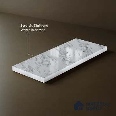 LM 23500 Calacatta Cloud 8 ft x 4 ft High Gloss Finish Decorative Laminate - 1 mm | Suitable for TV Unit, Wardrobe, Kitchen Cabinets