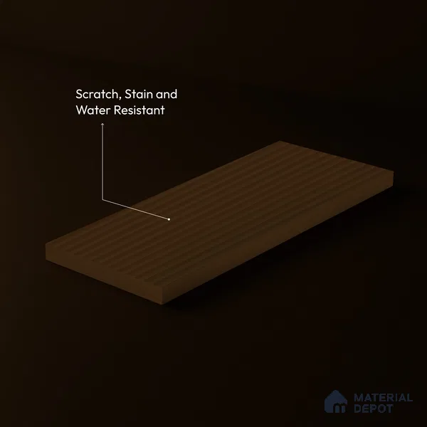Fluted Solid Color Look LM 23502 Cedar plank 8 ft x 4 ft Bamboo Bliss Finish Decorative Laminate - 1 mm | Suitable for TV Unit, Wardrobe, Kitchen Cabinets