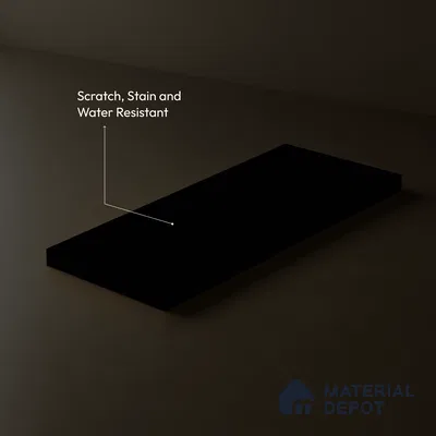 LM 23525 (SMT 405) Deep Black 8 ft x 4 ft Super Matte Finish Decorative Laminate - 1 mm | Suitable for Living Room, Kitchen, Office