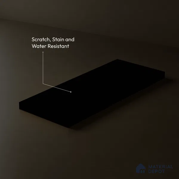 LM 23525 (SMT 405) Deep Black 8 ft x 4 ft Super Matte Finish Decorative Laminate - 1 mm | Suitable for Living Room, Kitchen, Office