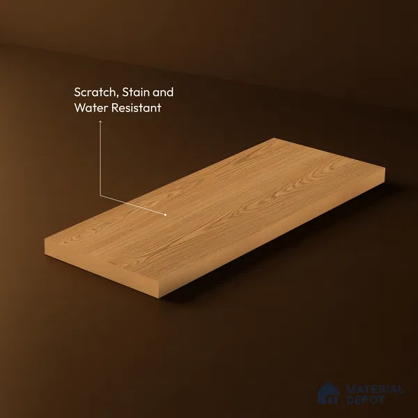 Wooden Look LM 23536 Butterscotch Oak 8 ft x 4 ft Veneer Textured Finish Decorative Laminate - 1 mm | Suitable for TV Unit, Wardrobe, Kitchen Cabinets
