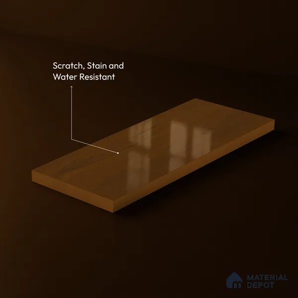 Wooden Look LM 23561 (HG 7125) Cinnamon Spice 8 ft x 4 ft High Gloss Finish Decorative Laminate - 1 mm | Suitable for TV Unit, Wardrobe, Kitchen Cabinets