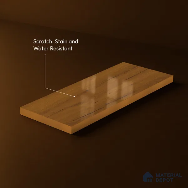 Wooden Look LM 23563 (HG 7252) Shadowed Walnut 8 ft x 4 ft High Gloss Finish Decorative Laminate - 1 mm | Suitable for TV Unit, Wardrobe, Kitchen Cabinets