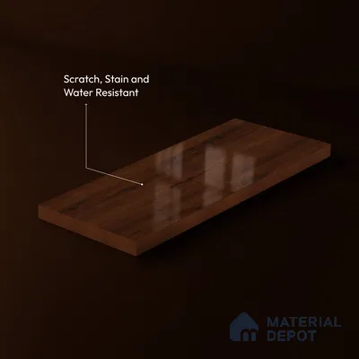 Wooden Look LM 23567 (HG 7117) Cacao Bean 8 ft x 4 ft High Gloss Finish Decorative Laminate - 1 mm | Suitable for TV Unit, Wardrobe, Kitchen Cabinets